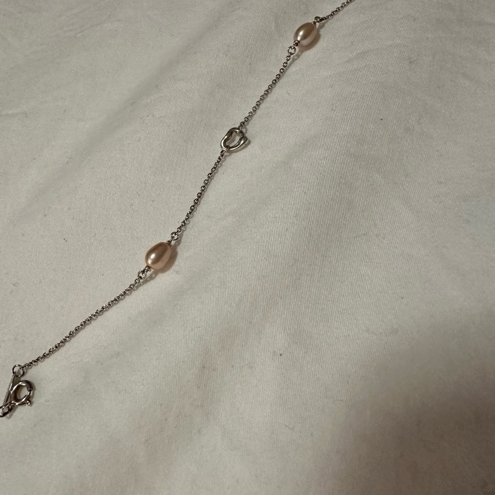 Tiffany & Co. Elsa Peretti pearls by the yard open heart bracelet
